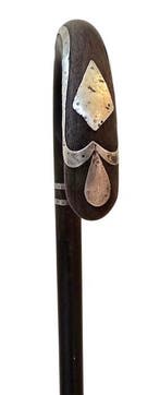 Canne de marche - Bois, de hêtre et argent 800. - Belle