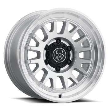 ICON Anza 17x8.5 / 5x5 / -6mm / 4.5in BS Silver Machined, Ophalen of Verzenden