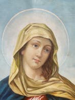 Scuola europea - Madonna del sacro cuore con puttini - 60 x