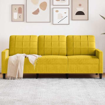 vidaXL Driezitsbank / zetel 180 cm fluweel geel, Huis en Inrichting, Zetels | Zetels, Verzenden, Nieuw