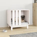 vidaXL Hondenhok 60x45x57 cm massief grenenhout wit, Dieren en Toebehoren, Hondenhokken, Verzenden, Nieuw