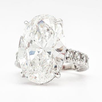 Ring - 18 karaat Witgoud - 11.01ct. tw. Diamant (Lab-grown), Nieuw