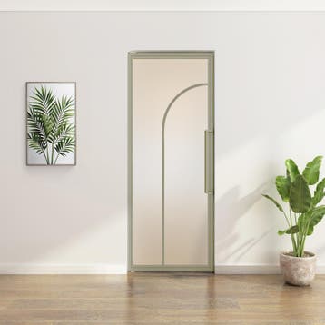 Stalen Taatsdeur - Kiezelgrijs - 2 Vlaks rond - Matglas, Minder dan 80 cm, Overige typen, Nieuw, Metaal