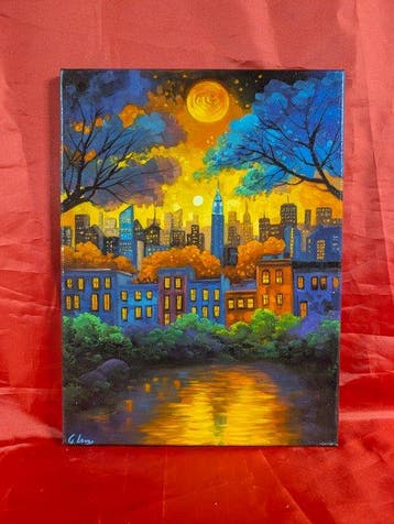 Giuseppe Longo (XX-XXI) - Città Magica, Antiek en Kunst, Kunst | Schilderijen | Klassiek