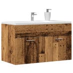 vidaXL Wastafelkast 90x38,5x46 cm bewerkt hout oud, Verzenden