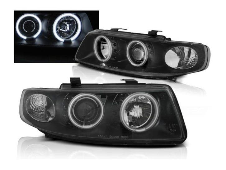 CCFL Angel Eyes koplampen Black geschikt voor Seat Leon, Auto-onderdelen, Verlichting, Nieuw, Seat, Verzenden