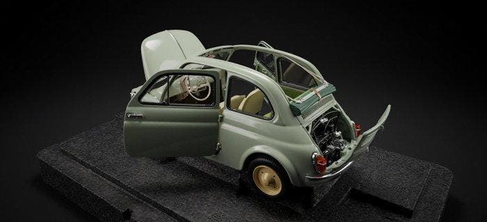 Kyosho 1:18 - Modelauto - Fiat 500 D Cabriolet, Hobby en Vrije tijd, Modelauto's | 1:5 tot 1:12