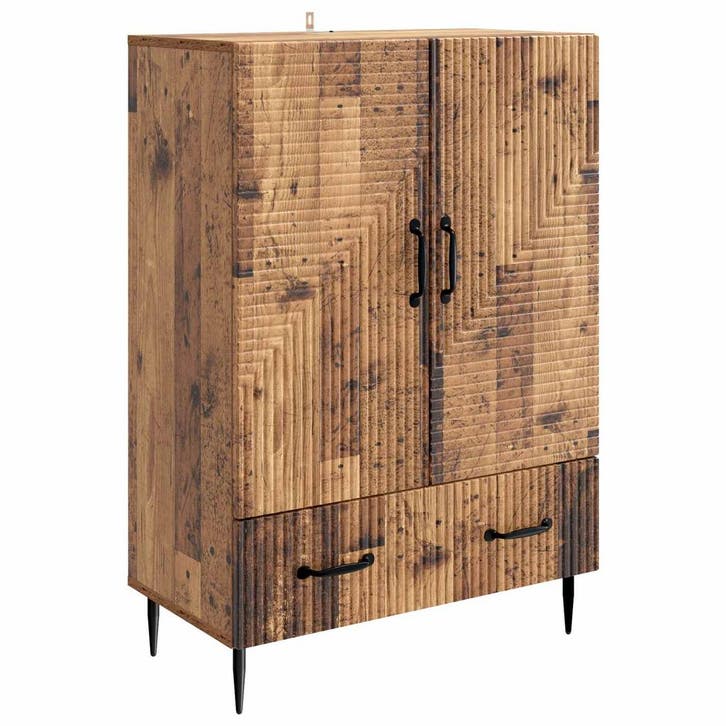 vidaXL Dressoir met lade Oud hout 66 x 34,5 x 95 cm Bewerkt, Maison & Meubles, Armoires | Dressoirs, Envoi