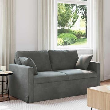 vidaXL bank / zetel Donkergrijs 158 x 78 x 80 cm Fluweel, Verzenden