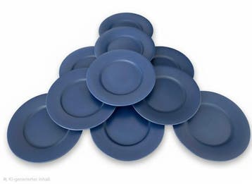 Gien - Bord (14) - ASSIETTE PRÉSENTATION BLEU SATINE -