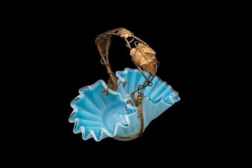 Mand - Glas, Metaal - Art Nouveau, Antiek en Kunst