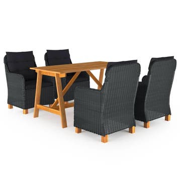 vidaXL 5-delige Tuinset donkergrijs, Tuin en Terras, Verzenden, Nieuw, Tuinset