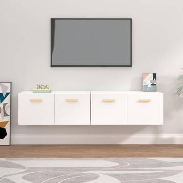 vidaXL Wandkasten 2 st 80x35x36,5 cm bewerkt hout wit, Verzenden