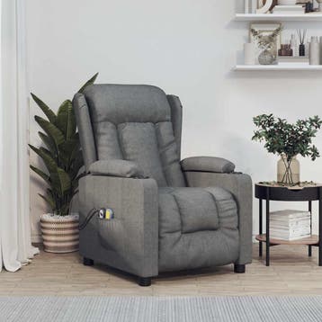 vidaXL Massagestoel elektrisch stof donkergrijs, Verzenden, Nieuw