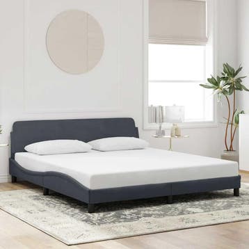 vidaXL Bedframe Dover donkergrijs 180x200 cm fluweel, Verzenden, Nieuw