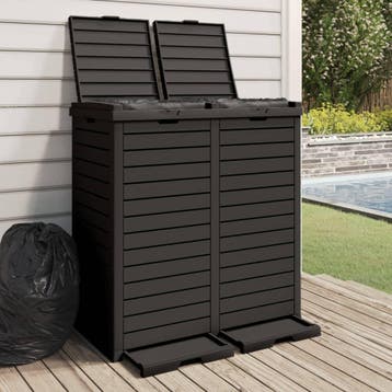 vidaXL Vuilnisbak voor tuin 78x41x86 cm polypropeen zwart, Verzenden