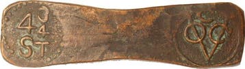 VOC - Ceylon. Halve Larijn of 4 - 3/4 Stuiver z.j. (1785)