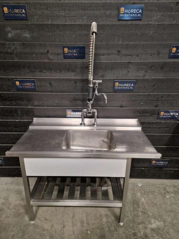Aan- en afvoertafel | wastafel | RVS | horeca, Gebruikt, Inox Meubilair