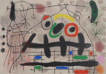 Joan Miro (1893-1983) - Le lézard aux plumes, Abstraction