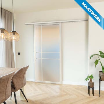 Stalen Schuifdeur met koofsysteem 6 Vlaks Wit Maatwerk Mat g, Doe-het-zelf en Bouw, Nieuw, Metaal