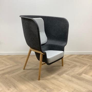 Design De Vorm Pod akoestische fauteuil, grijs - licht grijs, Gebruikt, Grijs, Eén