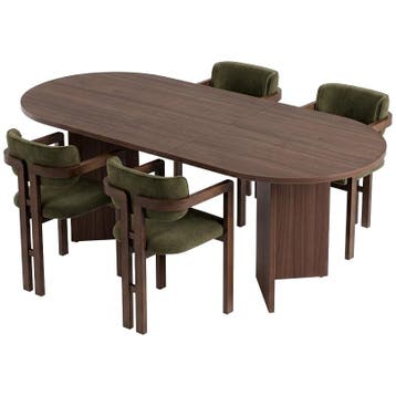 Evila Eettafel - Bruin/Houtkleurig - Nieuw/Ongebruikt -, Verzenden, 150 tot 200 cm, Nieuw, Scandinavisch