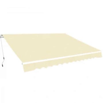 vidaXL Luifel handmatig uittrekbaar 600 cm crème, Verzenden