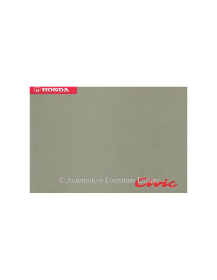 1994 HONDA CIVIC INSTRUCTIEBOEKJE NEDERLANDS, Auto diversen, Handleidingen en Instructieboekjes, Ophalen of Verzenden