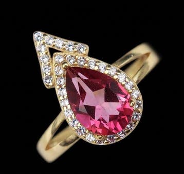 Topaas - Zilver, De Roos van de Dageraad – Ring Roze Topaas