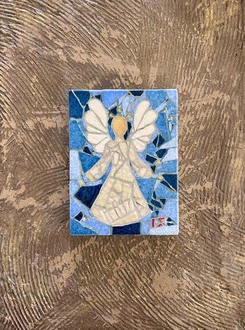 Isabelle Schaller - Artistieke mozaïek - Ange Bleu - 21,5 x