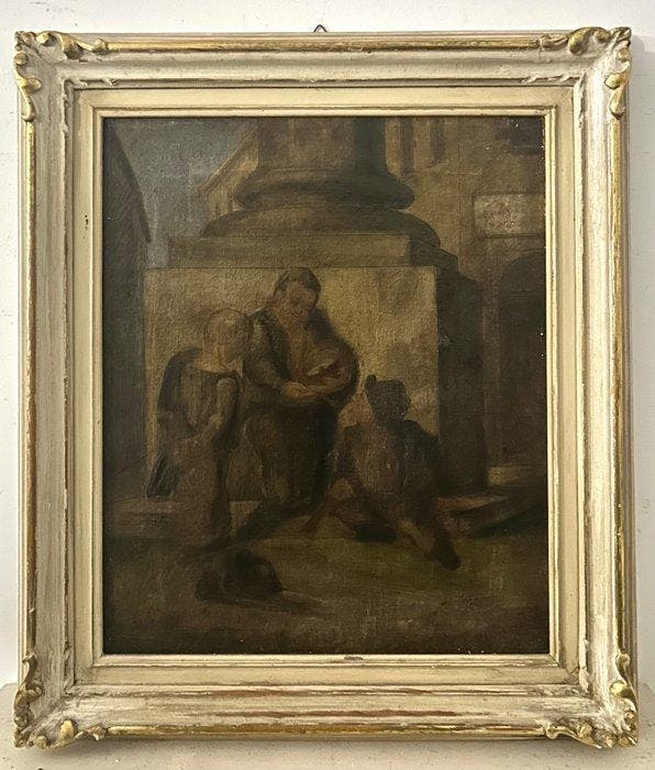 Giuseppe Molteni (1800-1867), Attr. a - Giochi di fanciulli, Antiquités & Art, Art | Peinture | Classique