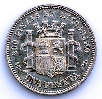 Espagne. Gobierno Provisional. Peseta 1869 SNM Madrid.