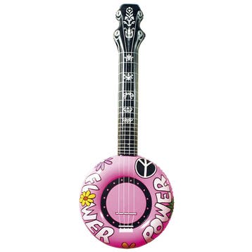 Hippie 60S Nep Banjo Roze Opblaasbaar 1m, Verzenden, Nieuw