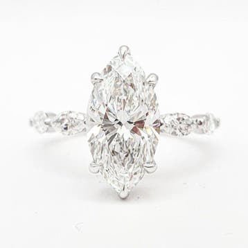 Zonder minimumprijs - Ring - 14 karaat Witgoud - 3.39ct. tw., Nieuw