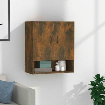 vidaXL Wandkast 60x31x70 cm bewerkt hout gerookt, Huis en Inrichting, Verzenden, Nieuw