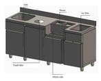Bar-/Cocktailstation | RVS | Onderbar | Spoelbak +, Verzenden, Nieuw in verpakking