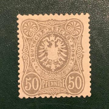 Duitse Rijk 1875 - 50 Pfenn8nge met fotocertificaat, Gestempeld