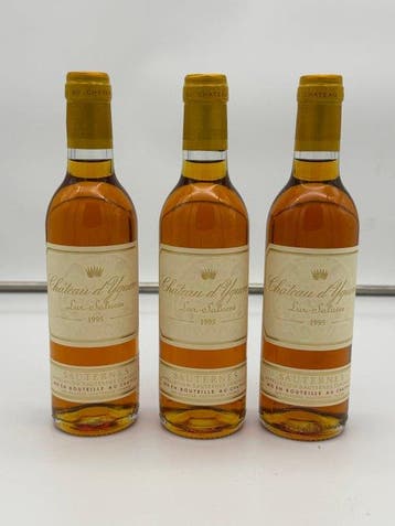 1995 Chateau dYquem - Sauternes 1er Cru Supérieur - 3 Demi, Verzamelen, Wijnen, Nieuw