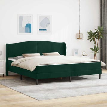 vidaXL Bedframe met hoofdeinde Donkergroen 200 x 200 cm, Huis en Inrichting, Slaapkamer | Bedden, Verzenden, Nieuw
