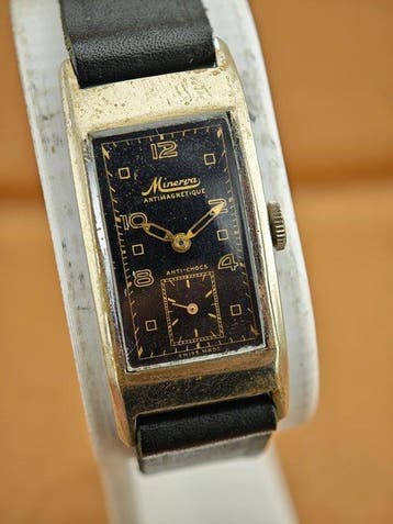 Minerva - Antimagnetique Rectangular Vintage Swiss Made –, Nieuw
