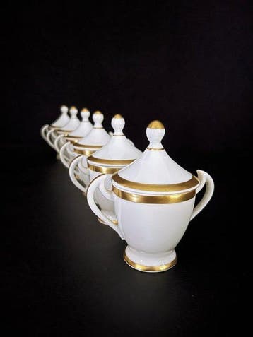 Suiker en roomstel (15) - Porselein, Goud