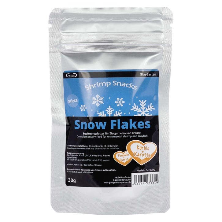 GlasGarten Shrimp Snacks Snow Flakes Pumpkin+Carrot - 30 g, Animaux & Accessoires, Poissons | Aquariums & Accessoires, Envoi