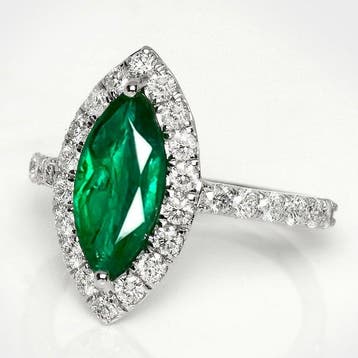 Zonder minimumprijs - Ring - 14 karaat Witgoud, IGI 1,47 ct, Nieuw