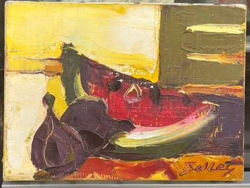 Emile Bel(1941 - 2022) - Tranches de pasteque (Vendu sans