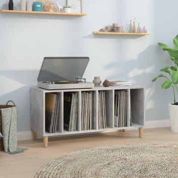 vidaXL Platenkast 100x38x48 cm bewerkt hout betongrijs, Verzenden