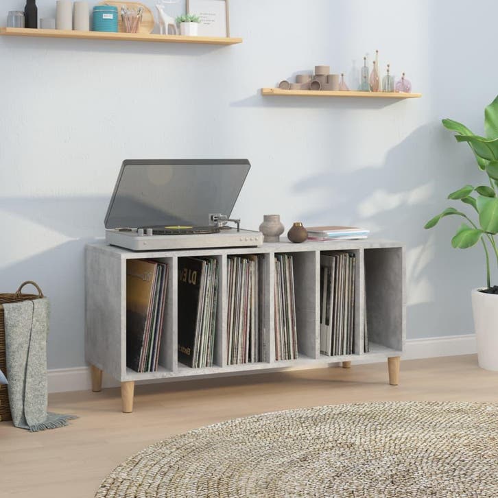 vidaXL Platenkast 100x38x48 cm bewerkt hout betongrijs, Maison & Meubles, Armoires | Autre, Envoi