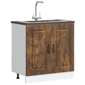 vidaXL Spoelbakonderkast Kalmar 80x46x81,5cm bewerkt hout, Huis en Inrichting, Verzenden, Nieuw