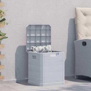vidaXL Opbergbox voor in de tuin 90 L lichtgrijs, Tuin en Terras, Verzenden, Nieuw