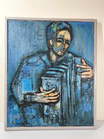 Attribué à Jannes Buchweitz (1944) - Laccordéoniste, Antiquités & Art