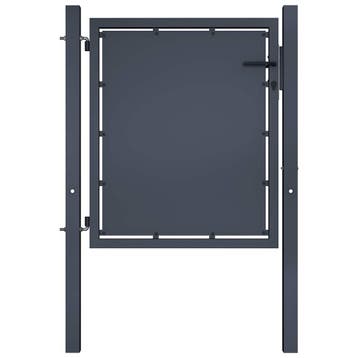 vidaXL Tuinpoort staal 100x75 cm antraciet, Verzenden